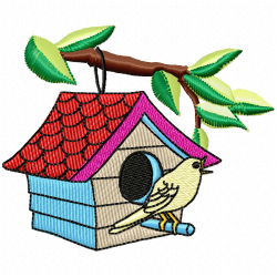 Bird Houses Embroidery Design 4 Bird Houses Embroidery Design 4